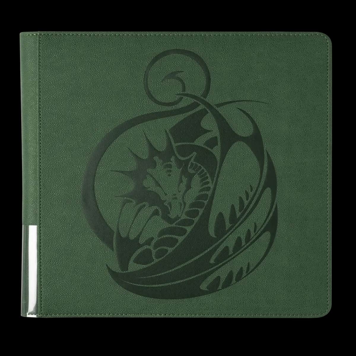 Album Dragon Shield Zipster XL Forest Green cu fermoar și textură Dragon Skin format lat