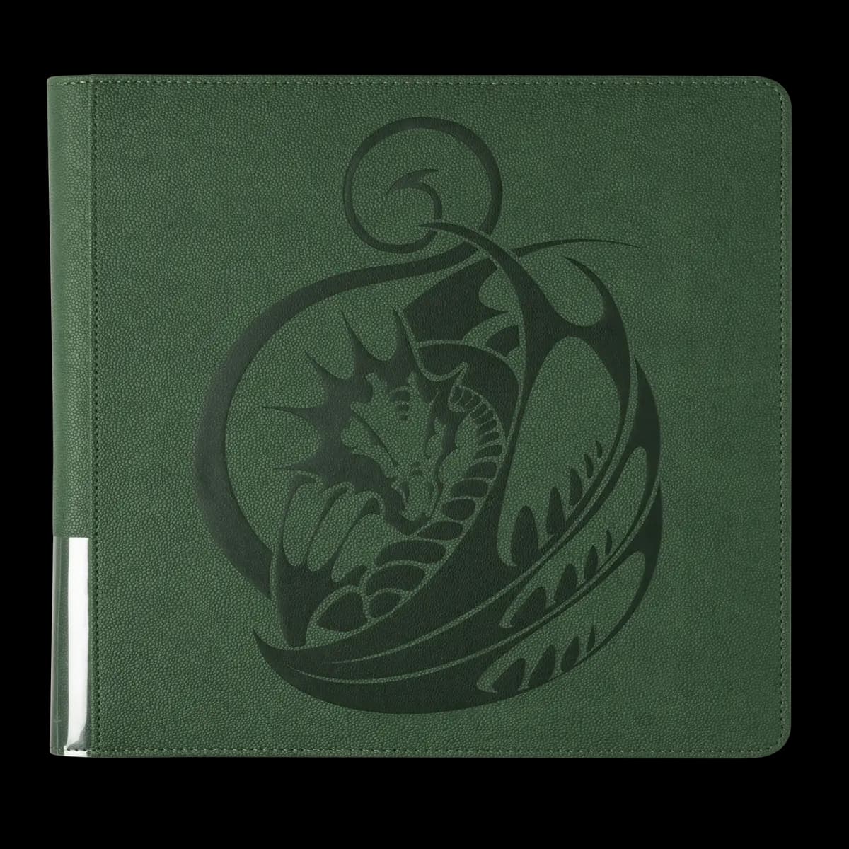 Album Dragon Shield Zipster XL Forest Green cu fermoar și textură Dragon Skin format lat