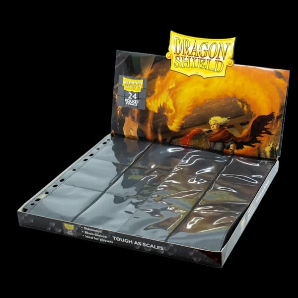 Set 50 pagini Dragon Shield 24-Pocket cu fundal negru pentru album XL