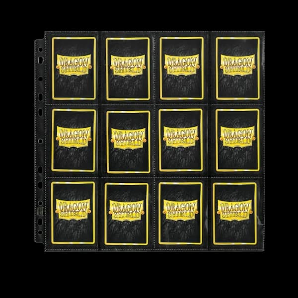 Detaliu pagini 24-pocket Dragon Shield optimizate pentru expunerea playset-urilor
