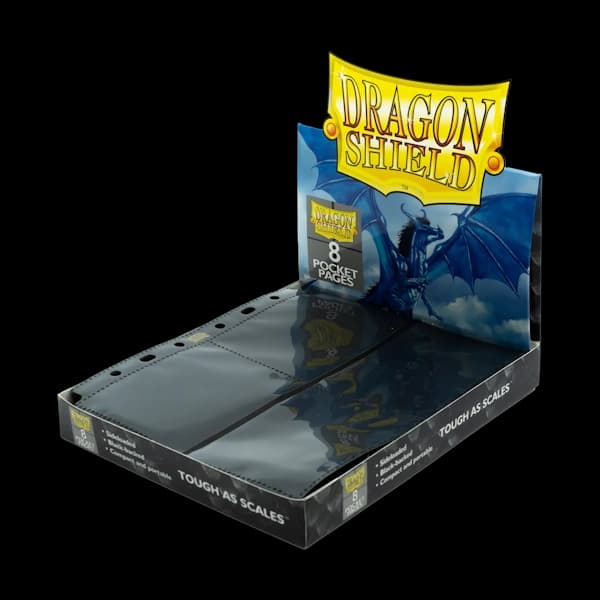 Set 50 pagini Dragon Shield 8-Pocket cu fundal negru pentru album Small Zipster