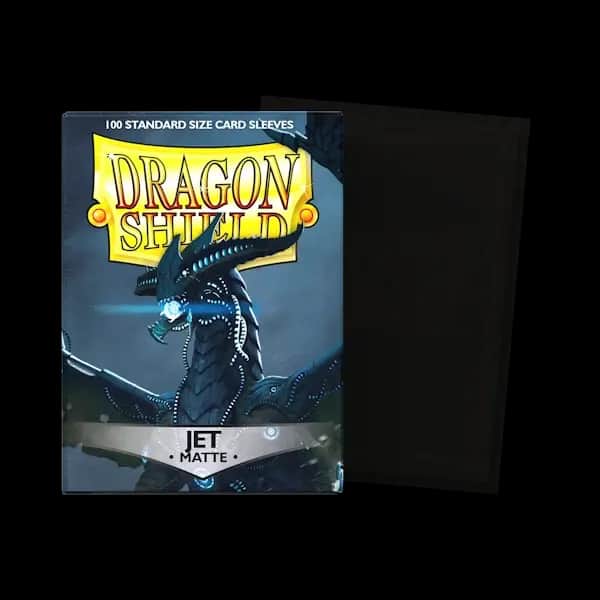 Sleeves Dragon Shield Standard Size Matte Jet 100 bucăți negru cu sclipici