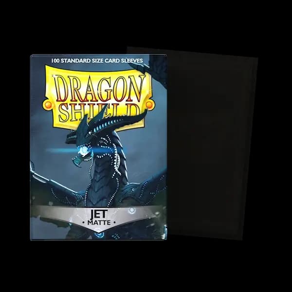 Sleeves Dragon Shield Standard Size Matte Jet 100 bucăți negru cu sclipici