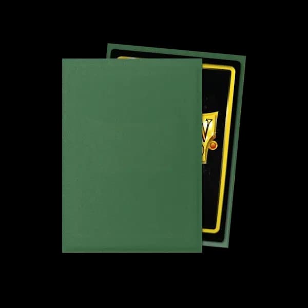 Detaliu interior negru opac și textură mată pentru sleeves Dragon Shield Forest Green