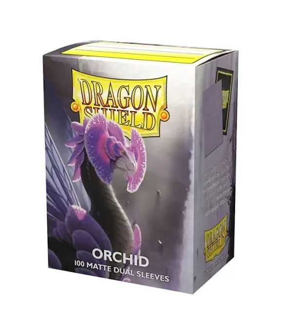 Exemplu de card Magic The Gathering în sleeve Dragon Shield Orchid Dual Matte