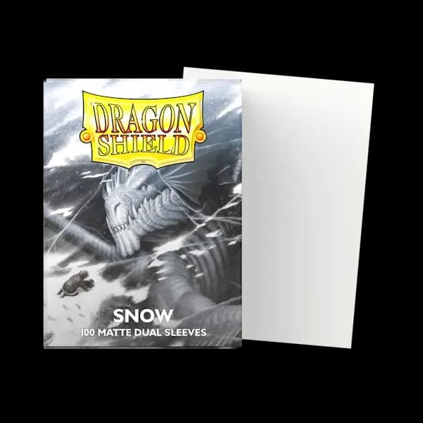Sleeves Dragon Shield Dual Matte Snow Nirin culoare albă 100 bucăți