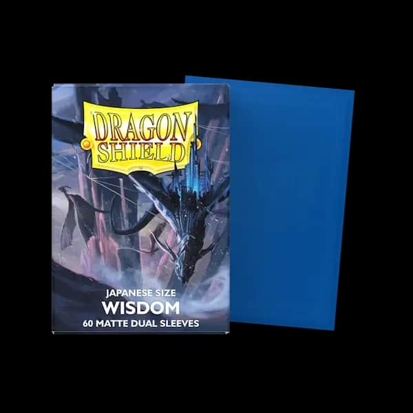 Sleeves Dragon Shield Japanese Size Dual Matte Wisdom culoare albastru închis 60 bucăți pentru Yu-Gi-Oh