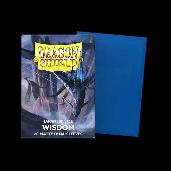 Sleeves Dragon Shield Japanese Size Dual Matte Wisdom culoare albastru închis 60 bucăți pentru Yu-Gi-Oh