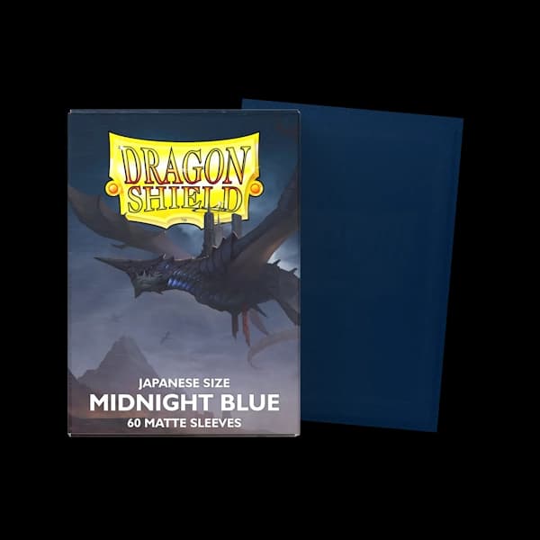 Thumbnail pentru Dragon Shield Japanese Size Matte Sleeves - Azul Midnight Blue (60) - imagine 2