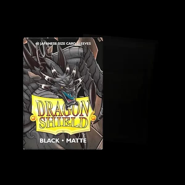 Dragon Shield Japanese Size Matte Sleeves - Black (60) - imagine de prezentare 2