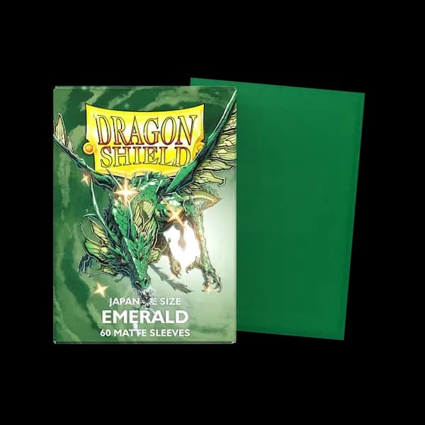 Dragon Shield Japanese Size Dual Matte Sleeves - Emerald (60) - imagine de prezentare 1