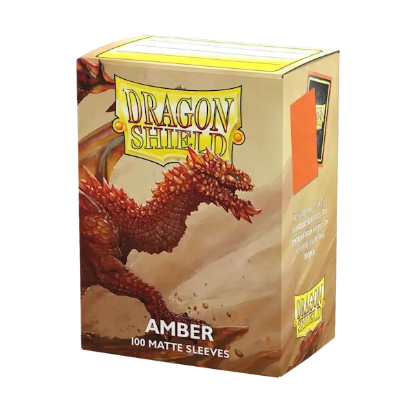 Cutie pachet gol Dragon Shield Standard Size Matte Amber 100 bucăți