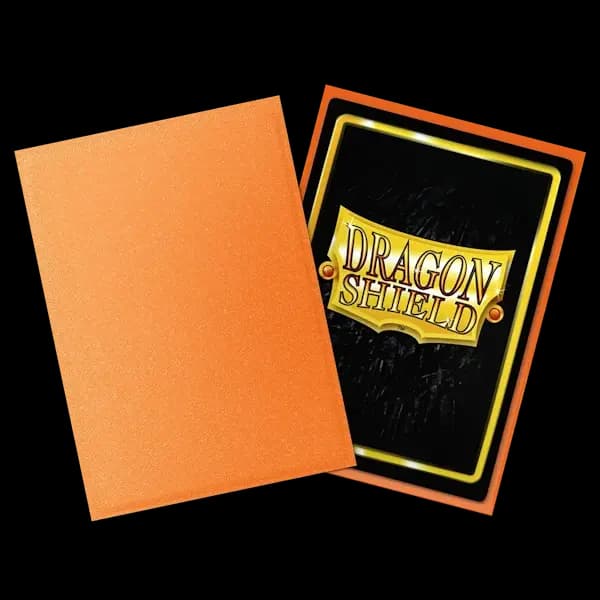 Detaliu sclipici (sparkle) și textură mată pentru sleeves Dragon Shield Amber