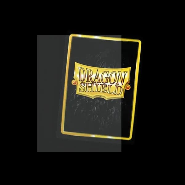 Card de joc protejat cu sleeve Dragon Shield Matte Clear evidențiind spatele original