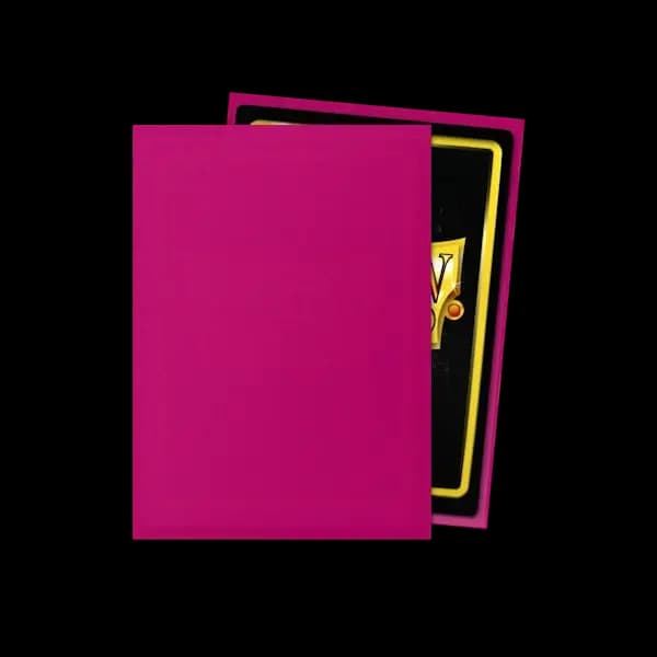 Detaliu textură mată și culoare magenta intensă pentru sleeves Dragon Shield