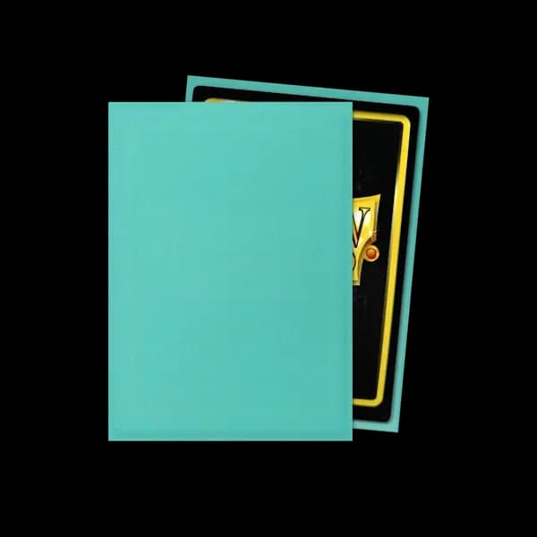 Detaliu textură mată și culoare verde mentă fresh pentru sleeves Dragon Shield