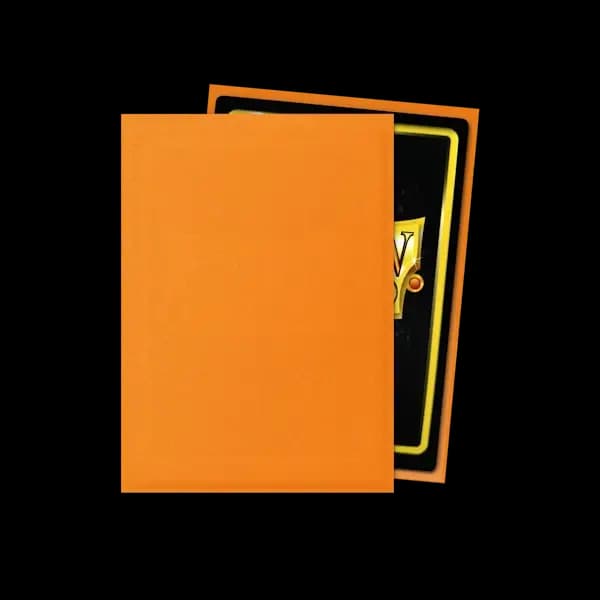 Detaliu textură mată și culoare portocaliu vibrant pentru sleeves Dragon Shield