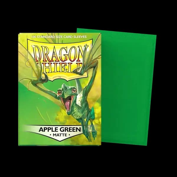 Sleeves Dragon Shield Standard Dual Matte Apple Green 100 bucăți dimensiune Standard