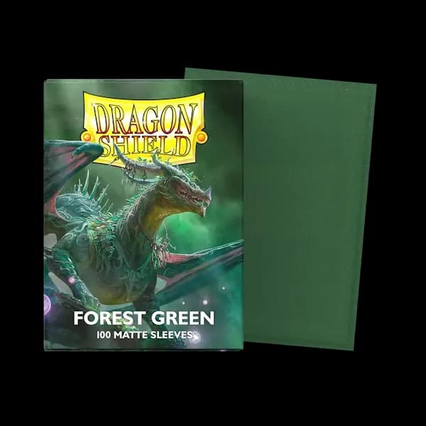 Sleeves Dragon Shield Standard Dual Matte Forest Green 100 bucăți dimensiune Standard