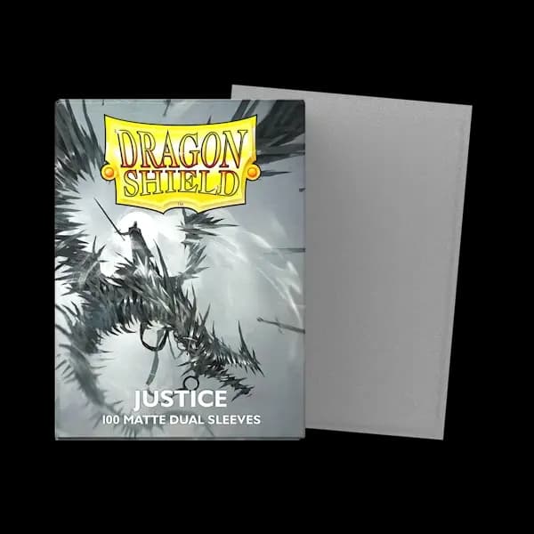 Sleeves Dragon Shield Standard Dual Matte Justice argintiu metalizat 100 bucăți