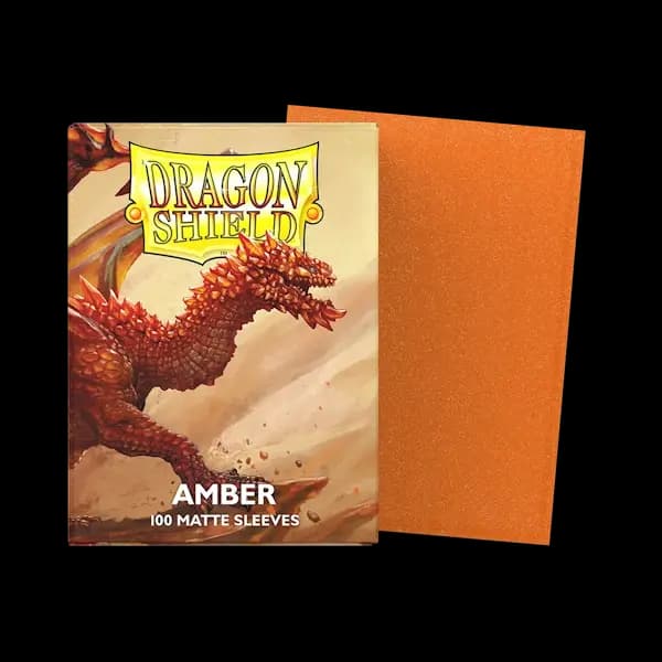 Sleeves Dragon Shield Standard Matte Amber Sparkly 100 bucăți dimensiune Standard
