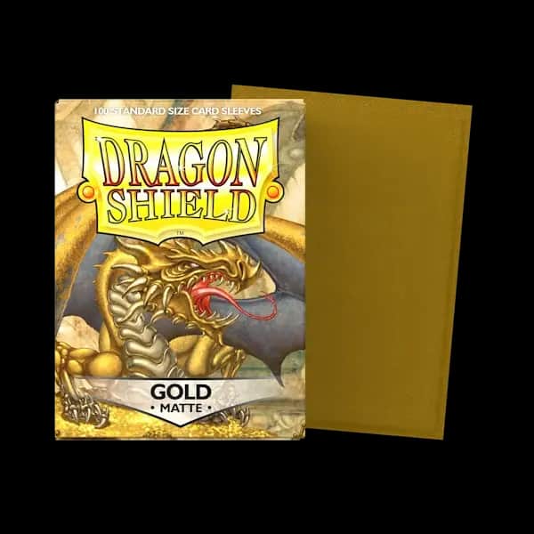 Sleeves Dragon Shield Standard Size Matte Gold 100 bucăți auriu metalizat