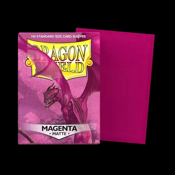 Sleeves Dragon Shield Standard Size Matte Magenta 100 bucăți pentru MTG și Pokémon