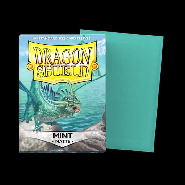 Sleeves Dragon Shield Standard Size Matte Mint 100 bucăți pentru MTG și Pokémon