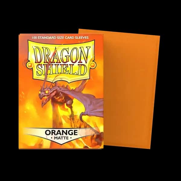 Sleeves Dragon Shield Standard Size Matte Orange 100 bucăți pentru MTG și Pokémon
