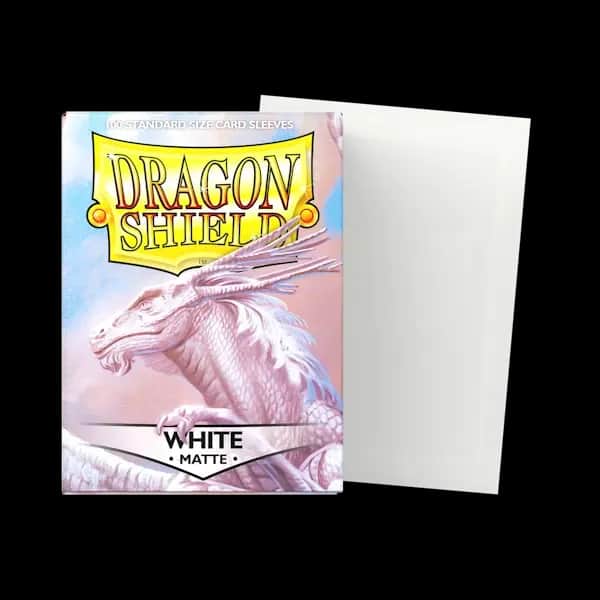 Sleeves Dragon Shield Standard Size Matte White 100 bucăți alb imaculat