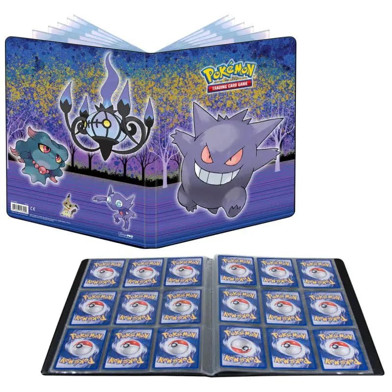 Coperta frontală a albumului Ultra Pro Pokémon Haunted Hollow, ilustrând o scenă nocturnă cu Gengar, Chandelure, Misdreavus, Sableye și Mimikyu într-o pădure bântuită.