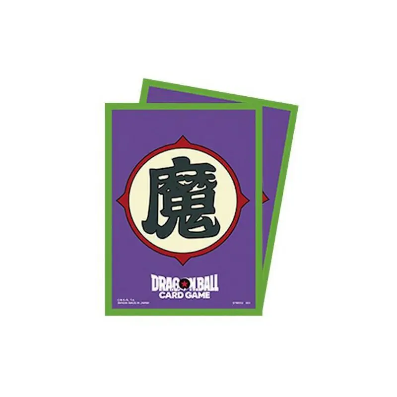 Ambalajul oficial al foliilor de protecție Dragon Ball Super Fusion World, cu o ilustrație proeminentă a lui Piccolo pe fundal violet și logo-ul jocului.
