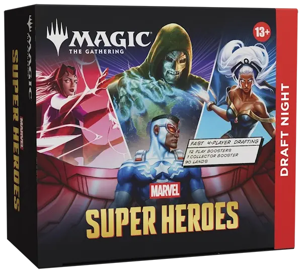 Cărți de joc Marvel Super Heroes în timpul unui meci rapid de Pick-Two Draft