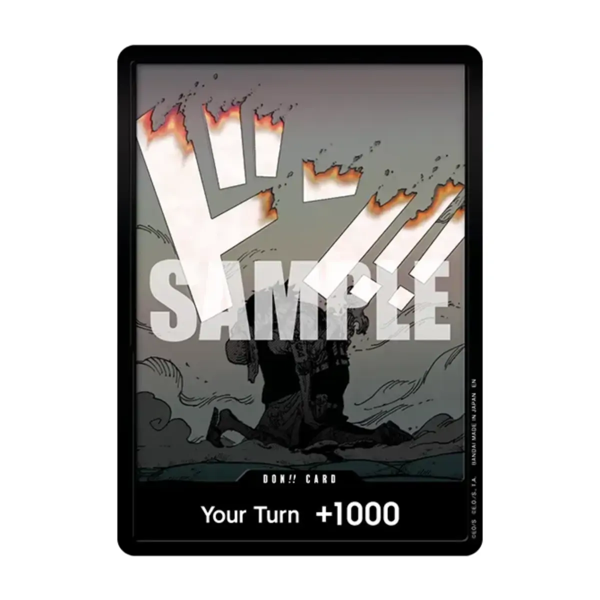 Conținutul pachetului One Piece Double Pack Set (DP-11) expus: două pachete booster din seria OP-16 și un card special DON!!.
