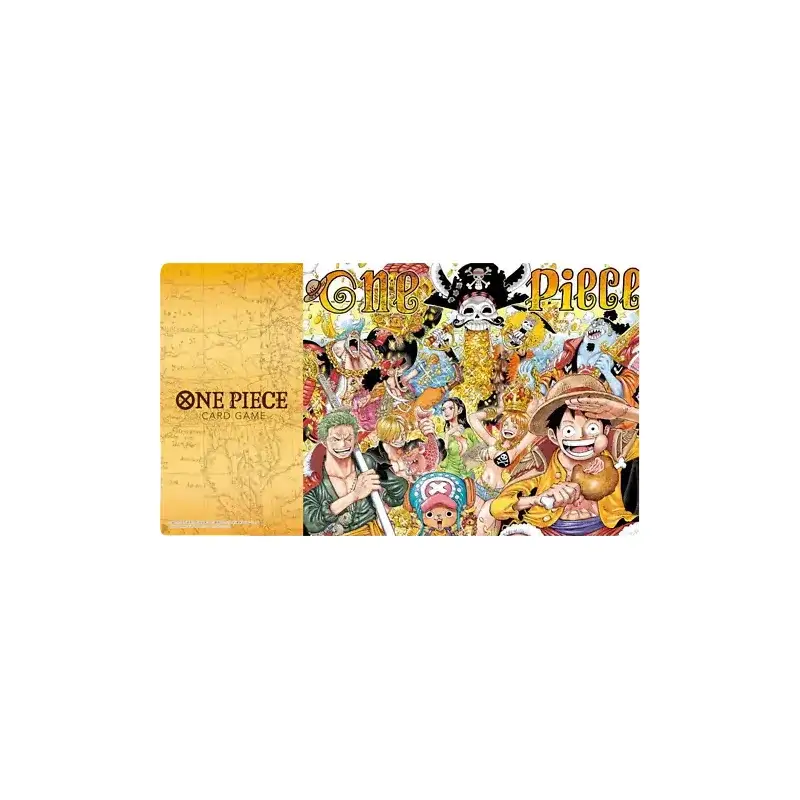 Playmat oficial One Piece Card Game Ediție Limitată Vol. 1, desfășurat complet pentru a afișa designul exclusivist și culorile vibrante.
