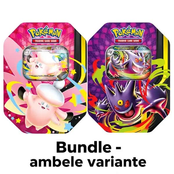 Pokemon Mega Moonlit Tin Mega Gengar Mega Clefable Bundle