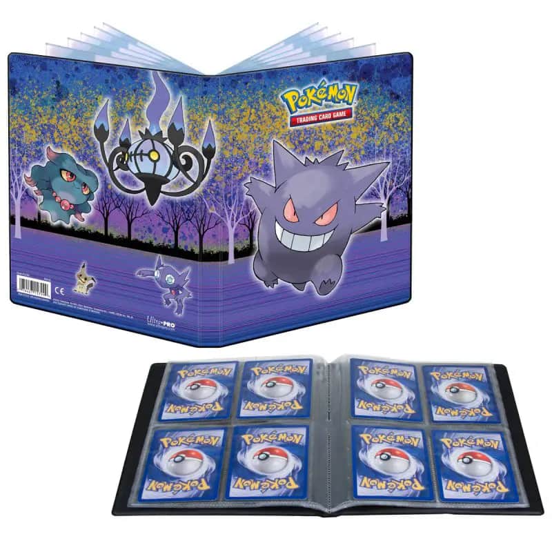 Coperta frontală a albumului Ultra Pro Pokémon Gallery Series - Haunted Hollow, ilustrându-l pe Gengar într-un design artistic vibrant și înfricoșător.