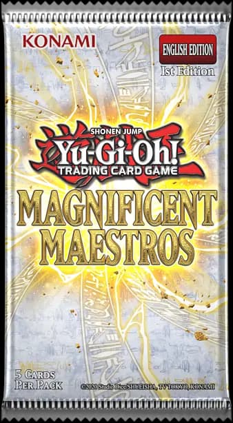 O selecție de cărți rare din setul Yu-Gi-Oh! Magnificent Maestros, incluzând Blue-Eyes Ultimate Toon Dragon, Cyber End Dragon și o carte cu artă extinsă (Extended Art).