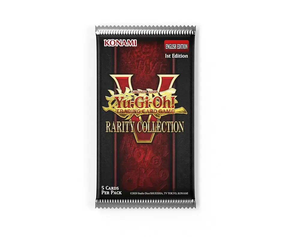 Un singur pachet individual sigilat (1 Booster Pack) Yu-Gi-Oh! TCG din expansiunea premium Rarity Collection 5