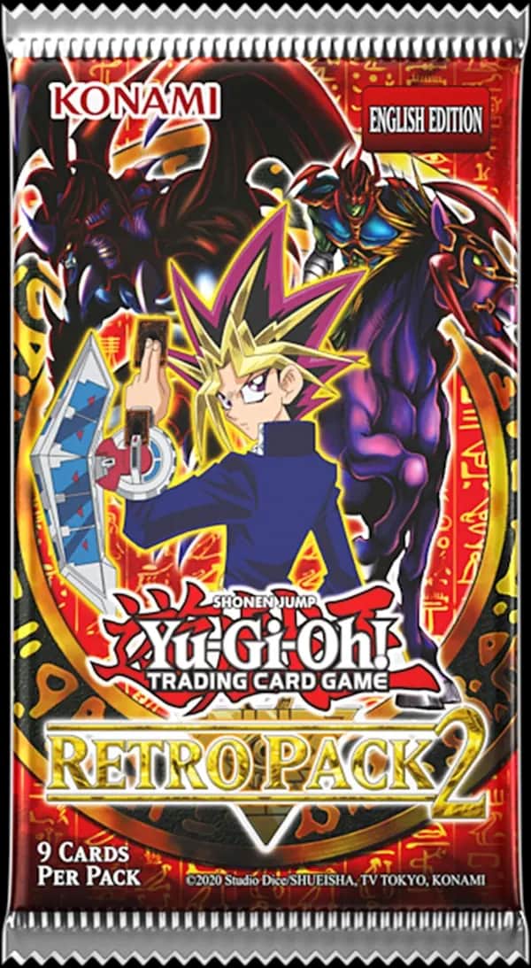 Un singur pachet individual sigilat (1 Booster Pack) Yu-Gi-Oh! TCG din expansiunea Retro Pack 2