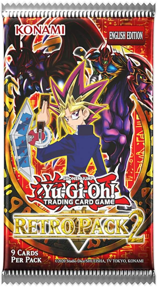 Un singur pachet individual sigilat (1 Booster Pack) Yu-Gi-Oh! TCG din expansiunea Retro Pack 2